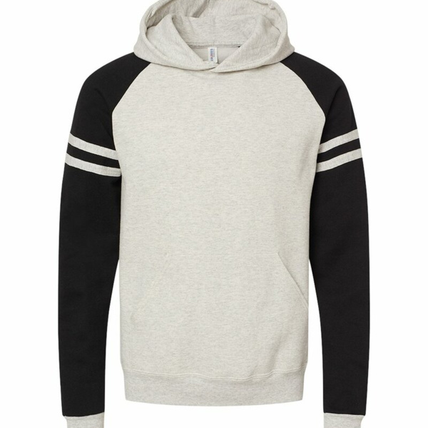 Unisex Nublend® Varsity Colorblocked Raglan Hooded Sweatshirt Thumbnail
