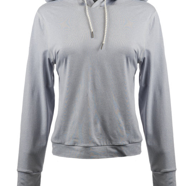 Ladies' Modest Crop Hooded Sweatshirt Thumbnail