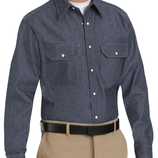 Men's Deluxe Denim Long Sleeve Shirt Thumbnail