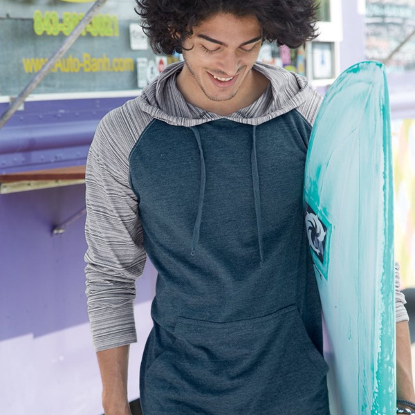 Unisex Yarn-Dyed Hooded Raglan T-Shirt Thumbnail