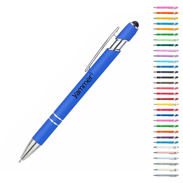 Soft Touch Aluminum Stylus Pen – Promotional Metal Ballpoint Pen with Stylus Thumbnail