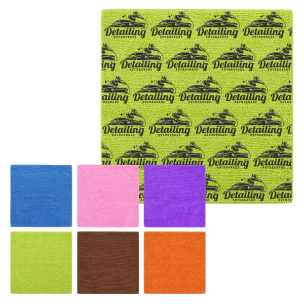 12" x 12" Microfiber Towel – 250 GSM Custom Cleaning Cloth with Stitched Edges and Full Color Print Thumbnail