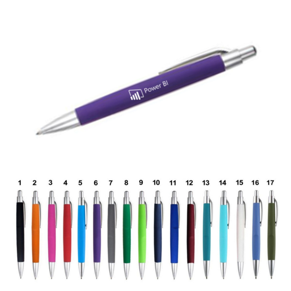 Soft Touch Rubberized Click Pen – Velvet Finish Promotional Ballpoint Pen Thumbnail