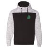 Men's Mélange Fleece Colorblocked Hooded Sweatshirt Thumbnail