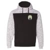 Men's Mélange Fleece Colorblocked Hooded Sweatshirt Thumbnail