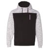 Men's Mélange Fleece Colorblocked Hooded Sweatshirt Thumbnail