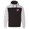 Men's Mélange Fleece Colorblocked Hooded Sweatshirt Thumbnail