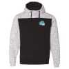 Men's Mélange Fleece Colorblocked Hooded Sweatshirt Thumbnail
