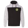 Men's Mélange Fleece Colorblocked Hooded Sweatshirt Thumbnail