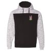Men's Mélange Fleece Colorblocked Hooded Sweatshirt Thumbnail