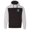 Men's Mélange Fleece Colorblocked Hooded Sweatshirt Thumbnail