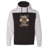 Men's Mélange Fleece Colorblocked Hooded Sweatshirt Thumbnail